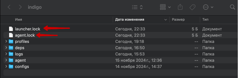 macOS Finder showing lock files