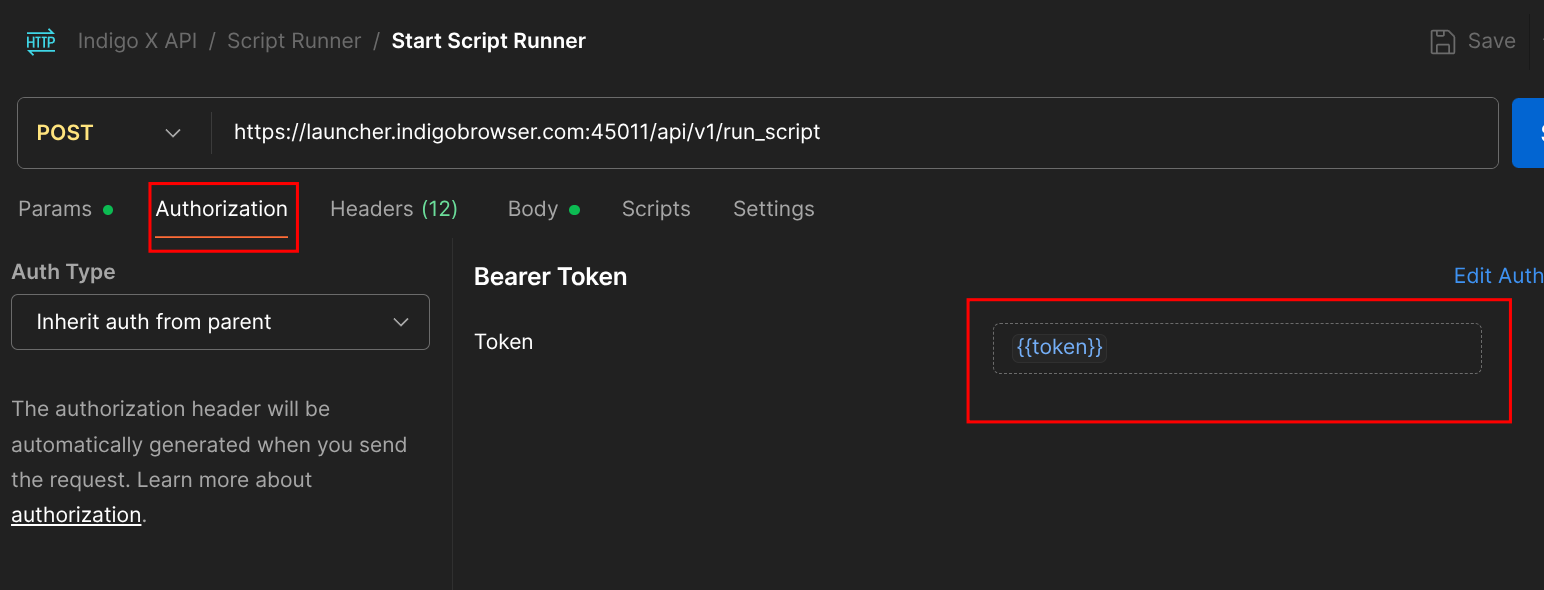 API Token in Postman Authorization Field