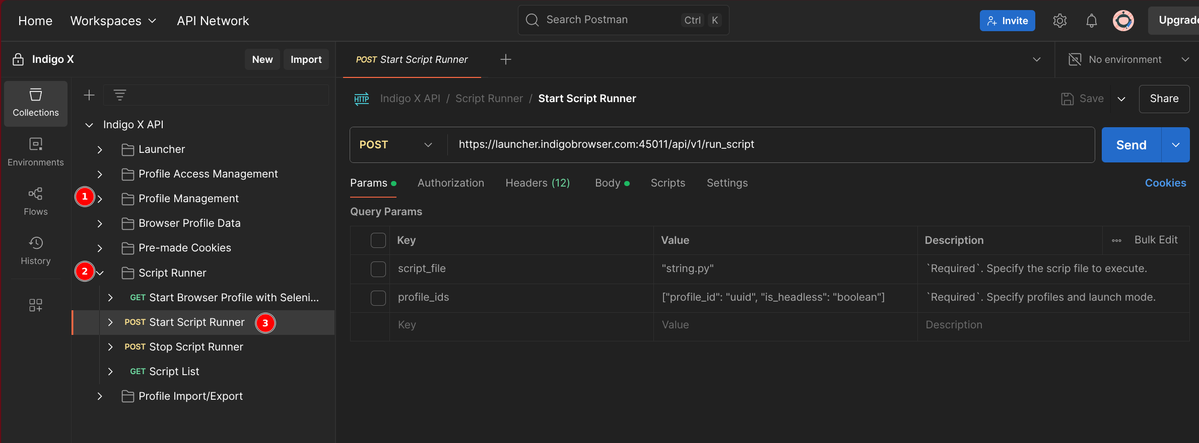 Конечная точка Script Runner